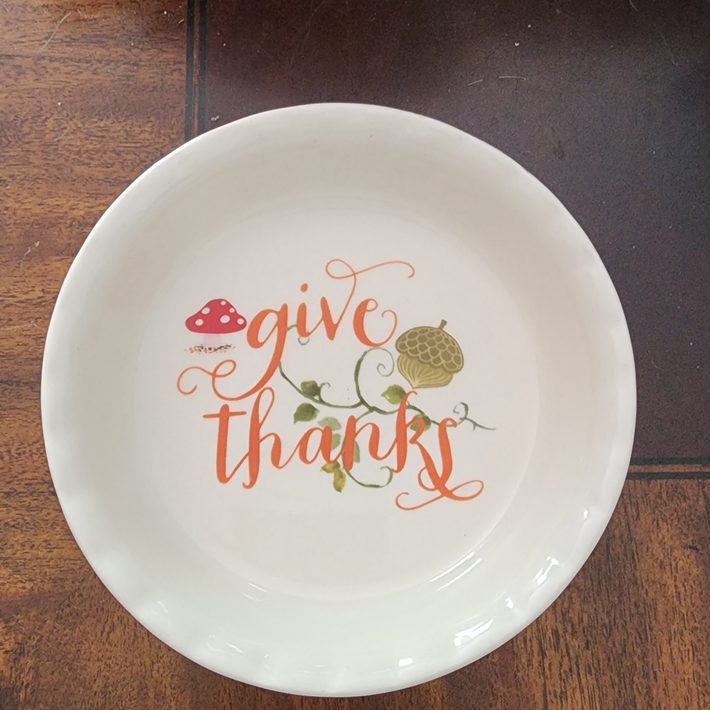 Festive Nantucket 'Give Thanks' Ceramic Bowl - White and Orange